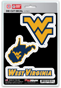 Sports Licensing Solutions West Virginia Mountaineers 5x7 inch 3 Pack Die Cut Auto Decal - Navy ..