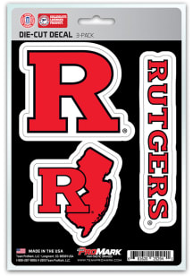 Sports Licensing Solutions Rutgers Scarlet Knights 5x7.5 3-Pack Die-Cut Auto Decal - Red