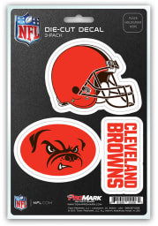 Sports Licensing Solutions Cleveland Browns 5x7 inch 3 Pack Die Cut Auto Decal - Orange