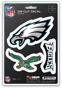Sports Licensing Solutions Philadelphia Eagles 5x7 inch 3 Pack Die Cut Auto Decal - Green