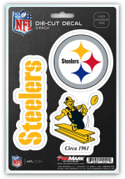 Sports Licensing Solutions Pittsburgh Steelers 5x7 inch 3 Pack Die Cut Auto Decal - Black