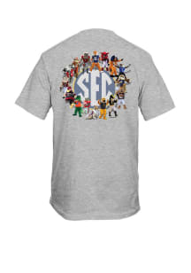 SEC Grey Sideline Mascots Short Sleeve T Shirt