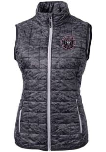 Cutter and Buck Inter Miami CF Womens Black Rainier PrimaLoft Printed Vest