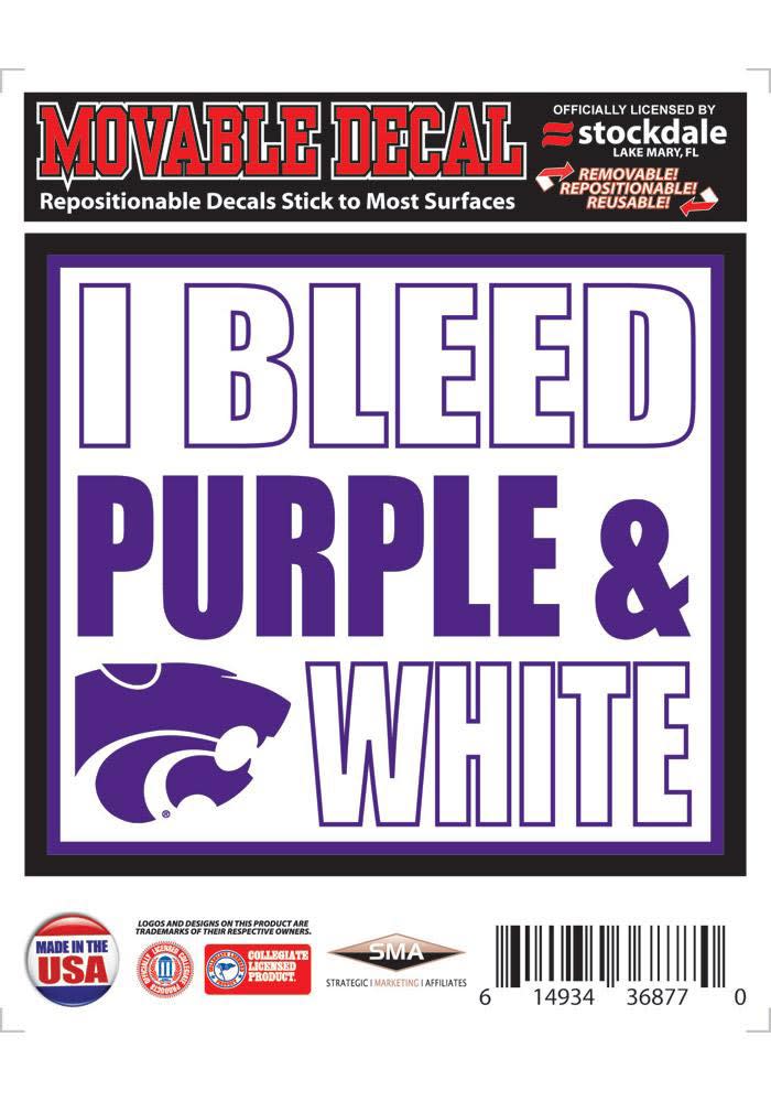K-State Wildcats 5x7 I Bleed Auto Decal - Purple