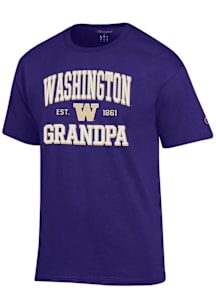 Champion Washington Huskies Purple Est. Date Grandpa Jersey Short Sleeve T Shirt