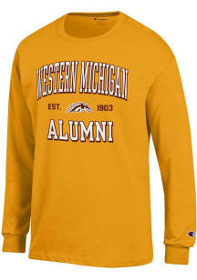 Mens Western Michigan Broncos Gold Champion Est Alumni Jersey Tee