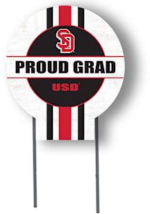 South Dakota Coyotes KH Sports Fan 20x20 Circle Yard Sign with Stakes Proud Grad Yard Sign - White