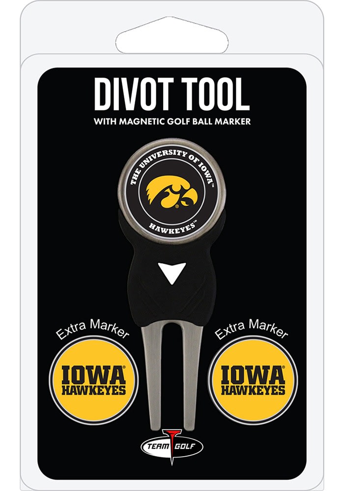 Iowa Hawkeyes BLACK Divot Tool With 3 Marker Pack Golf Ball Marker ...