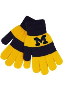 Michigan Wolverines LogoFit Rugby Striped Womens Gloves - Yellow