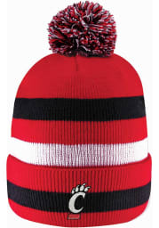 LogoFit Cincinnati Bearcats Black Primetime Striped Pom Mens Knit Hat