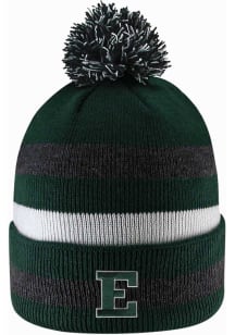LogoFit Eastern Michigan Eagles Green Primetime Striped Pom Mens Knit Hat
