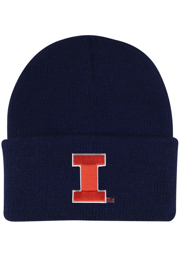 LogoFit Illinois Fighting Illini Northpole Beanie Baby Knit Hat - Navy Blue