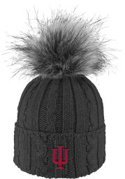 LogoFit Indiana Hoosiers Charcoal Alps Pom Womens Knit Hat