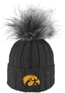 LogoFit Iowa Hawkeyes Charcoal Alps Pom Womens Knit Hat