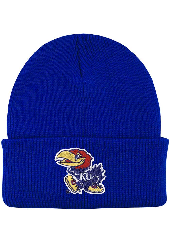 LogoFit Kansas Jayhawks Northpole Beanie Baby Knit Hat - Blue