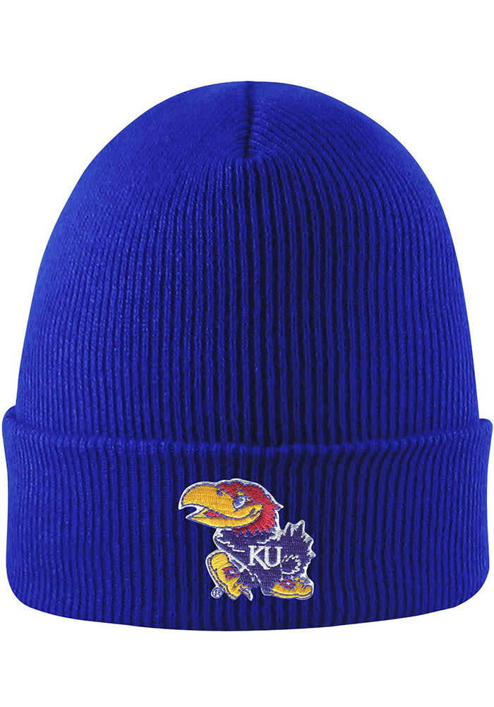 LogoFit Kansas Jayhawks Blue Northpole Cuffed Mens Knit Hat