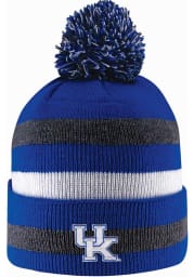 LogoFit Kentucky Wildcats Blue Primetime Striped Pom Mens Knit Hat