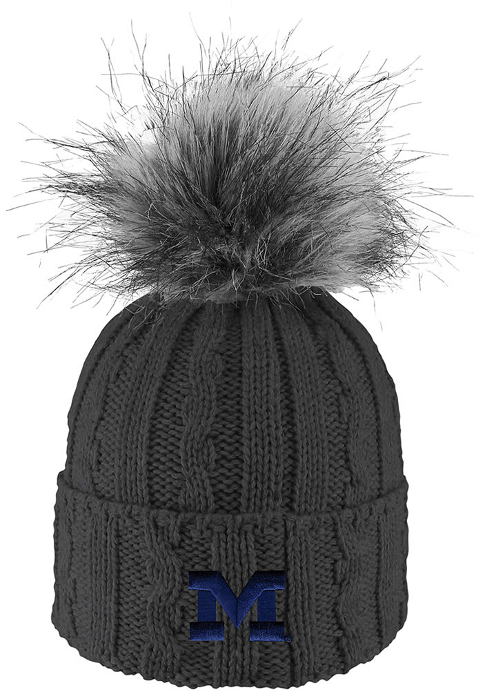 LogoFit Michigan Wolverines Charcoal Alps Pom Womens Knit Hat