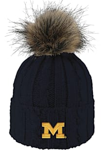 LogoFit Michigan Wolverines Blue Alps Pom Womens Knit Hat