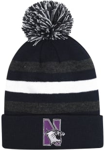 Northwestern Wildcats LogoFit Junior Haltime Pom Youth Knit Hat - Black