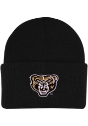 LogoFit Oakland University Golden Grizzlies Northpole Beanie Baby Knit Hat - Black