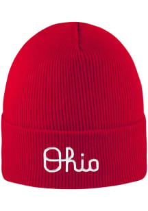 LogoFit Ohio State Buckeyes Red Northpole Cuffed Mens Knit Hat