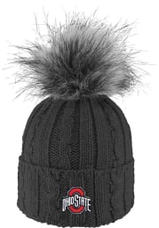 LogoFit Ohio State Buckeyes Charcoal Alps Pom Womens Knit Hat