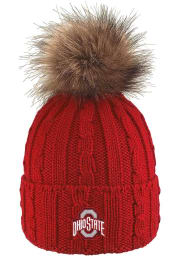 LogoFit Ohio State Buckeyes Red Alps Pom Womens Knit Hat