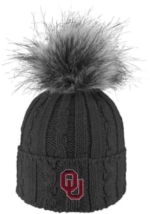 LogoFit Oklahoma Sooners Charcoal Alps Pom Womens Knit Hat