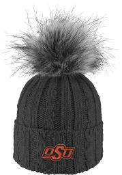 LogoFit Oklahoma State Cowboys Charcoal Alps Pom Womens Knit Hat