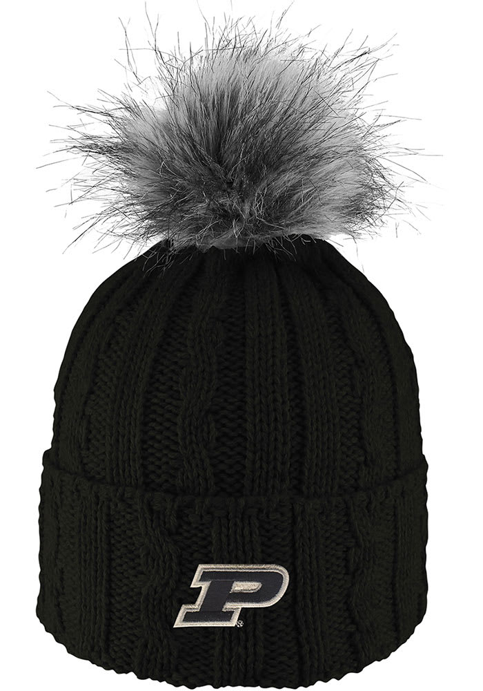 LogoFit Purdue Boilermakers Black Alps Pom Womens Knit Hat