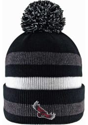 LogoFit Saint Josephs Hawks Black Primetime Striped Pom Mens Knit Hat