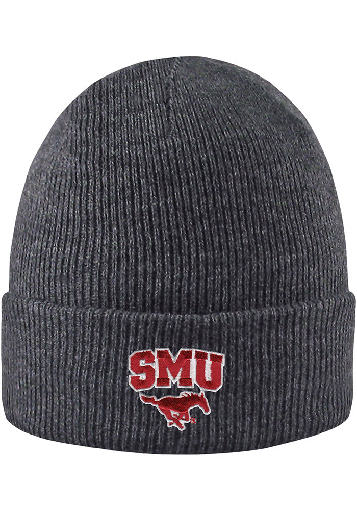 LogoFit SMU Mustangs Grey Northpole Cuffed Mens Knit Hat