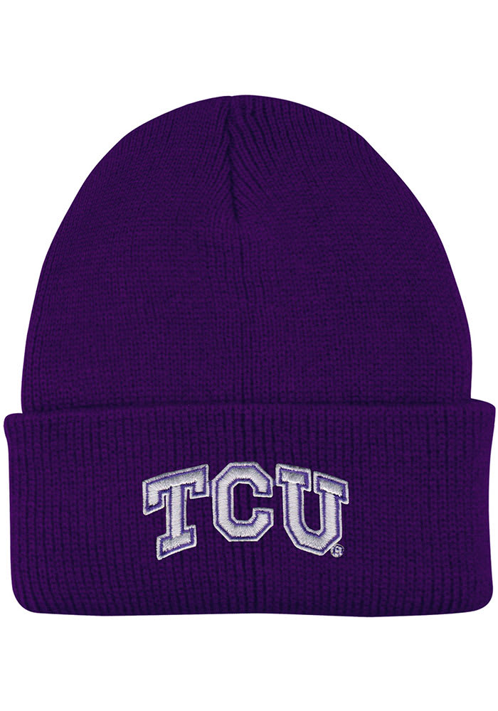 LogoFit TCU Horned Frogs Northpole Beanie Baby Knit Hat - Purple