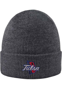 LogoFit Tulsa Golden Hurricane Grey Northpole Cuffed Mens Knit Hat