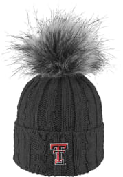 LogoFit Texas Tech Red Raiders Charcoal Alps Pom Womens Knit Hat
