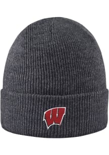 Wisconsin Badgers LogoFit Northpole Cuffed Mens Knit Hat - Grey