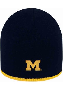 LogoFit Michigan Wolverines Navy Blue Bright Stripe Mens Knit Hat