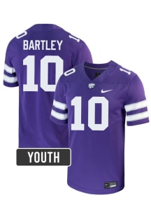 Logan Bartley Nike Youth Purple K-State Wildcats NIL Name And Number Football Jersey Jersey