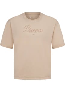 Levelwear Atlanta Braves Tan Signature Knit Ethereal Short Sleeve Fashion T Shirt