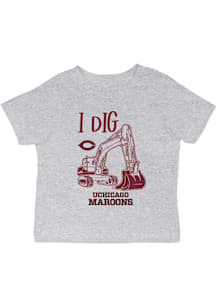 Vive La Fete University of Chicago Maroons Infant Excavator Short Sleeve T-Shirt Grey