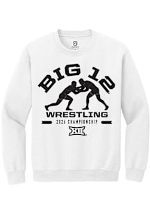 Summit Sportswear Big 12 Mens White 2026 Wrestling Championship Long Sleeve Crew Sweatshirt