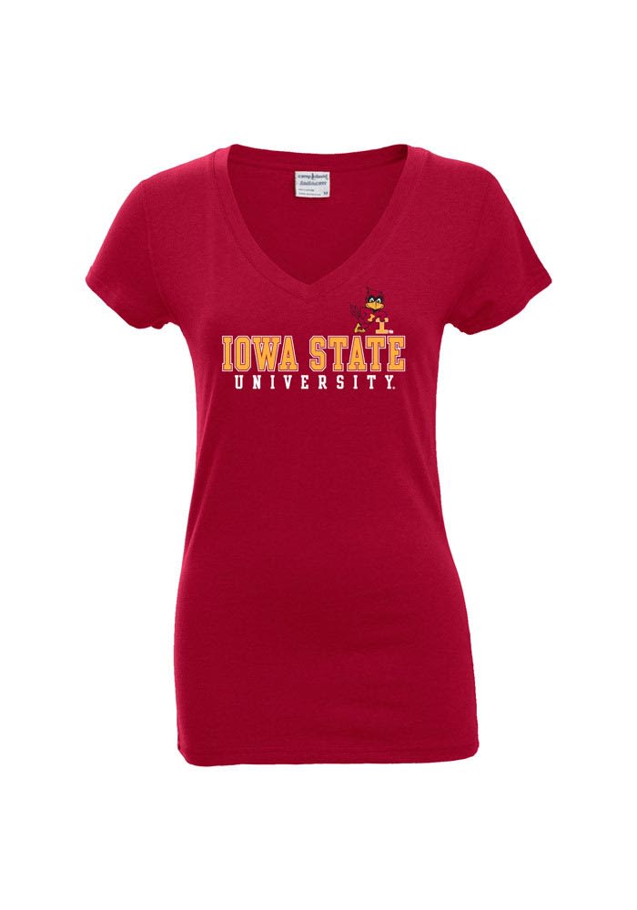 Iowa State Cyclones Juniors Cardinal Emma V-Neck T-Shirt