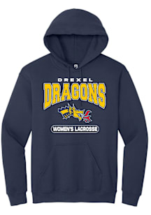 Mens Drexel Dragons Navy Blue Summit Sportswear Womens Lacrosse Hooded Sweatshirt