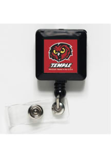 Temple Owls Black and Red Badge Holder