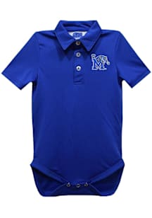 Vive La Fete Memphis Tigers Baby Blue Team Short Sleeve One Piece Polo