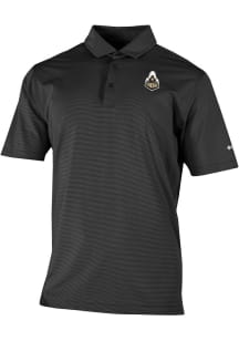 Mens Purdue Boilermakers Black Columbia Heat Seal Double Hit Short Sleeve Polo Shirt
