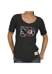 Original Retro Brand Philadelphia Flyers Womens Black Scoop Scoop T-Shirt