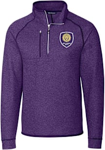 Cutter and Buck Orlando City SC Mens Purple Mainsail Long Sleeve Qtr Zip Pullover
