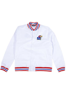 Charlie Hustle Kansas Jayhawks Mens White Letterman Light Weight Jacket